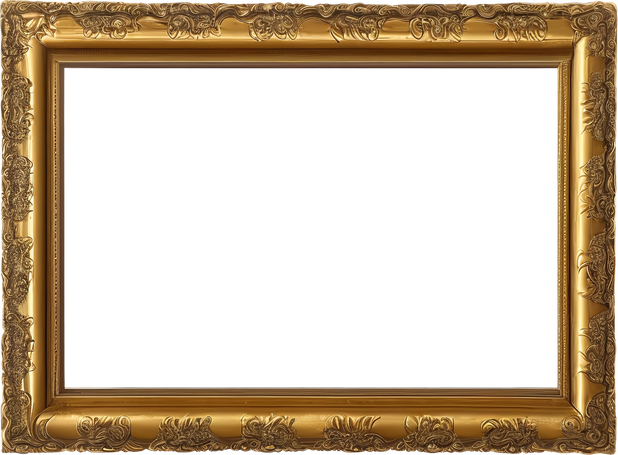 PNG Frame gold antique isolated old